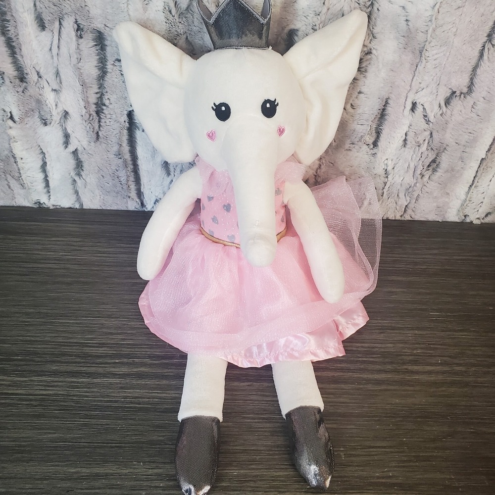 Spark Create Imagine Ballerina Elephant Queen‎ Stuffed Plush Crinkle Toy 16"